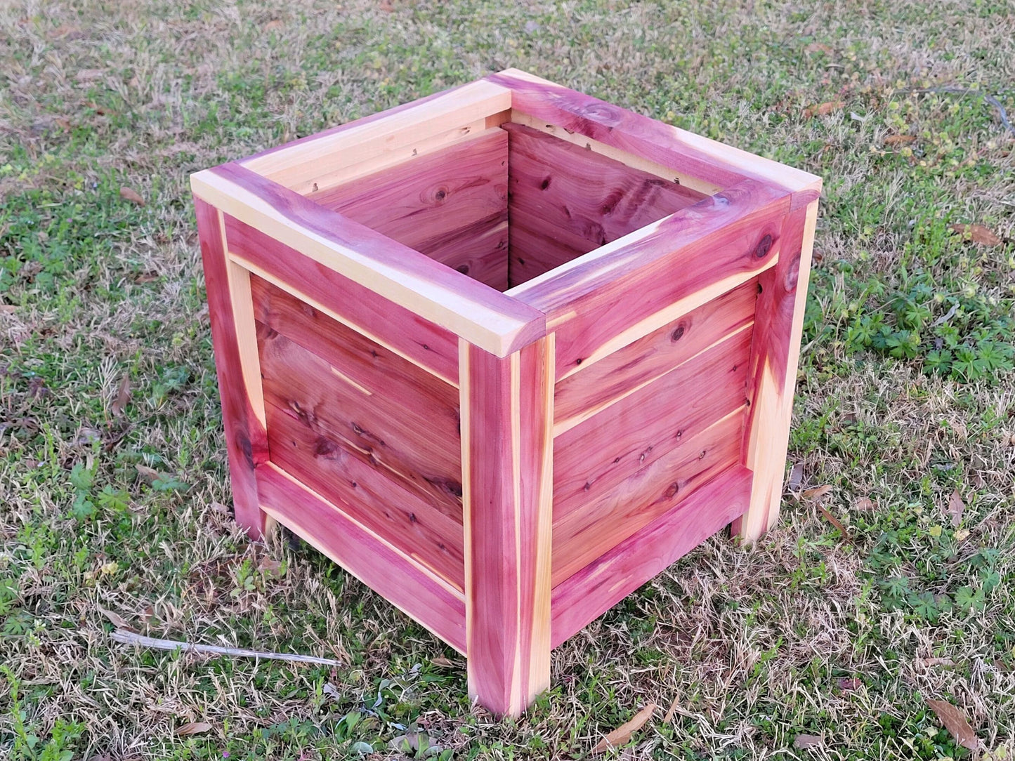 Cedar Planter Box 14.75 x14.75 Made With 3/4 boards Not Fence Pickets Sturdy Beautiful