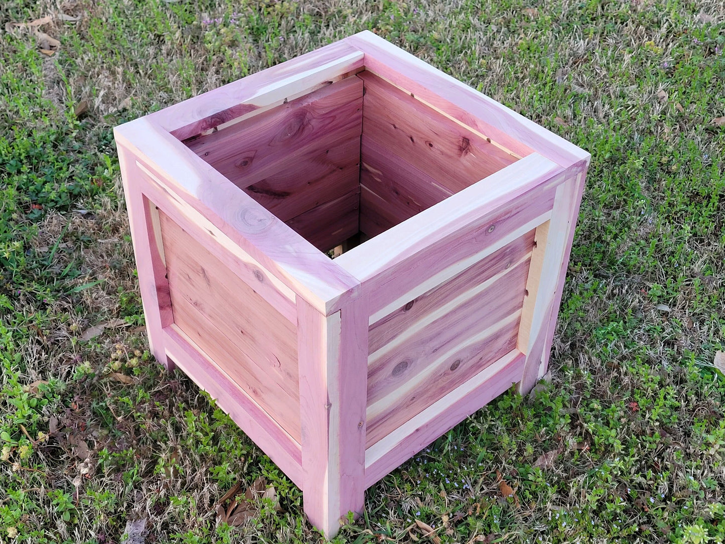 Cedar Planter Box 14.75 x14.75 Made With 3/4 boards Not Fence Pickets Sturdy Beautiful